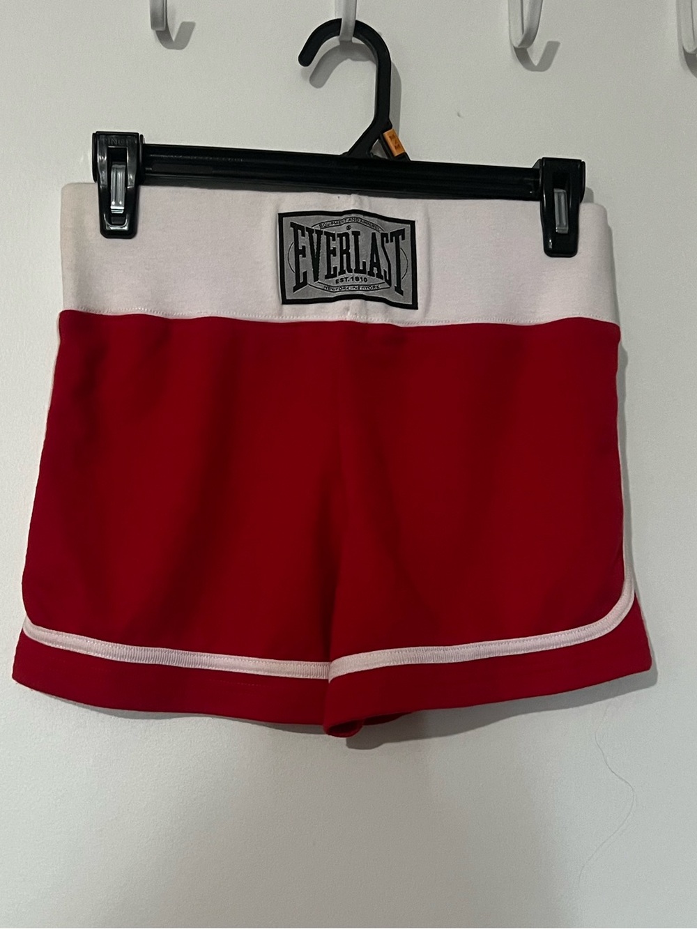 Everlast Women's Red Athletic Shorts with White Waistband